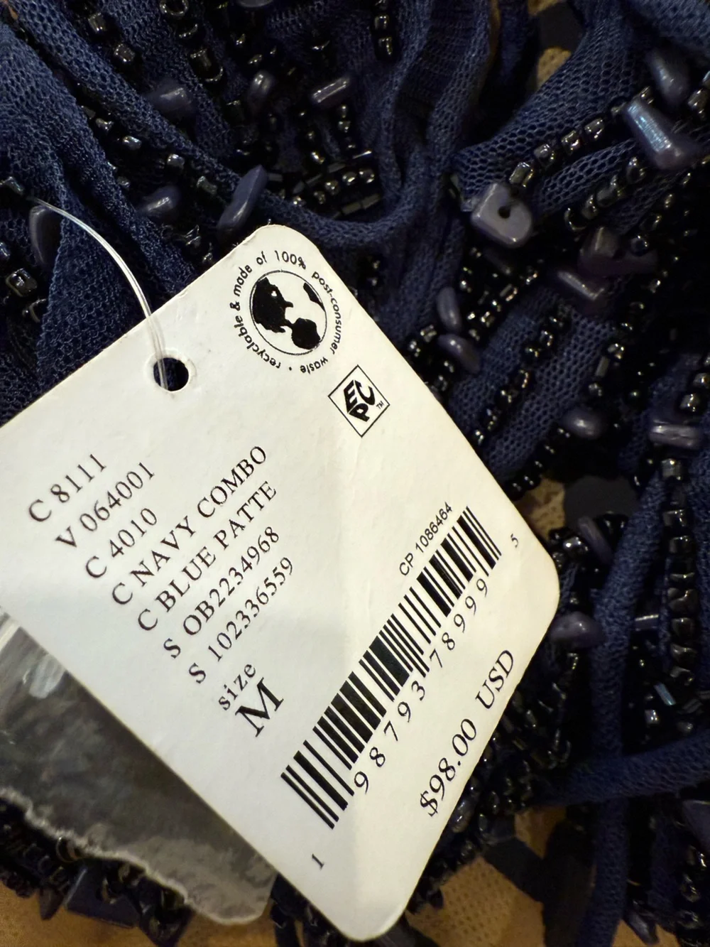 Free People navy beaded